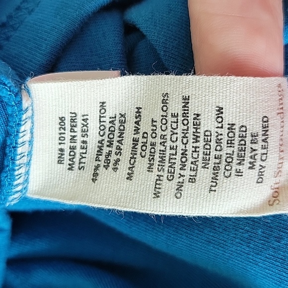 Soft Surroundings Aqua Blue Alyssa Faux Wrap Tee Size 3XL - Picture 6 of 6